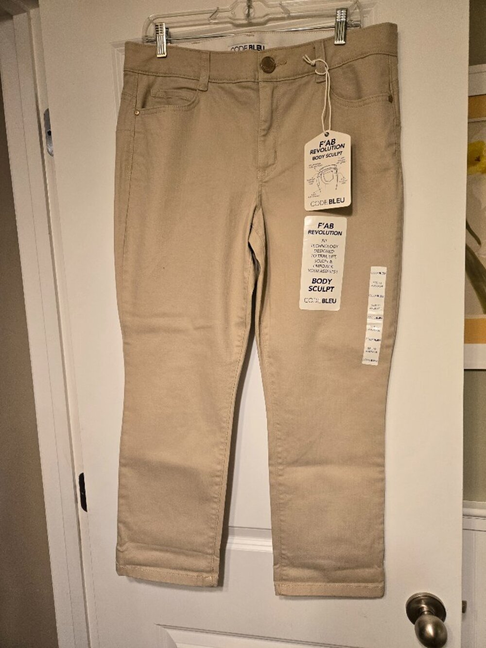 Women's Code Bleu crops, khaki, size 12